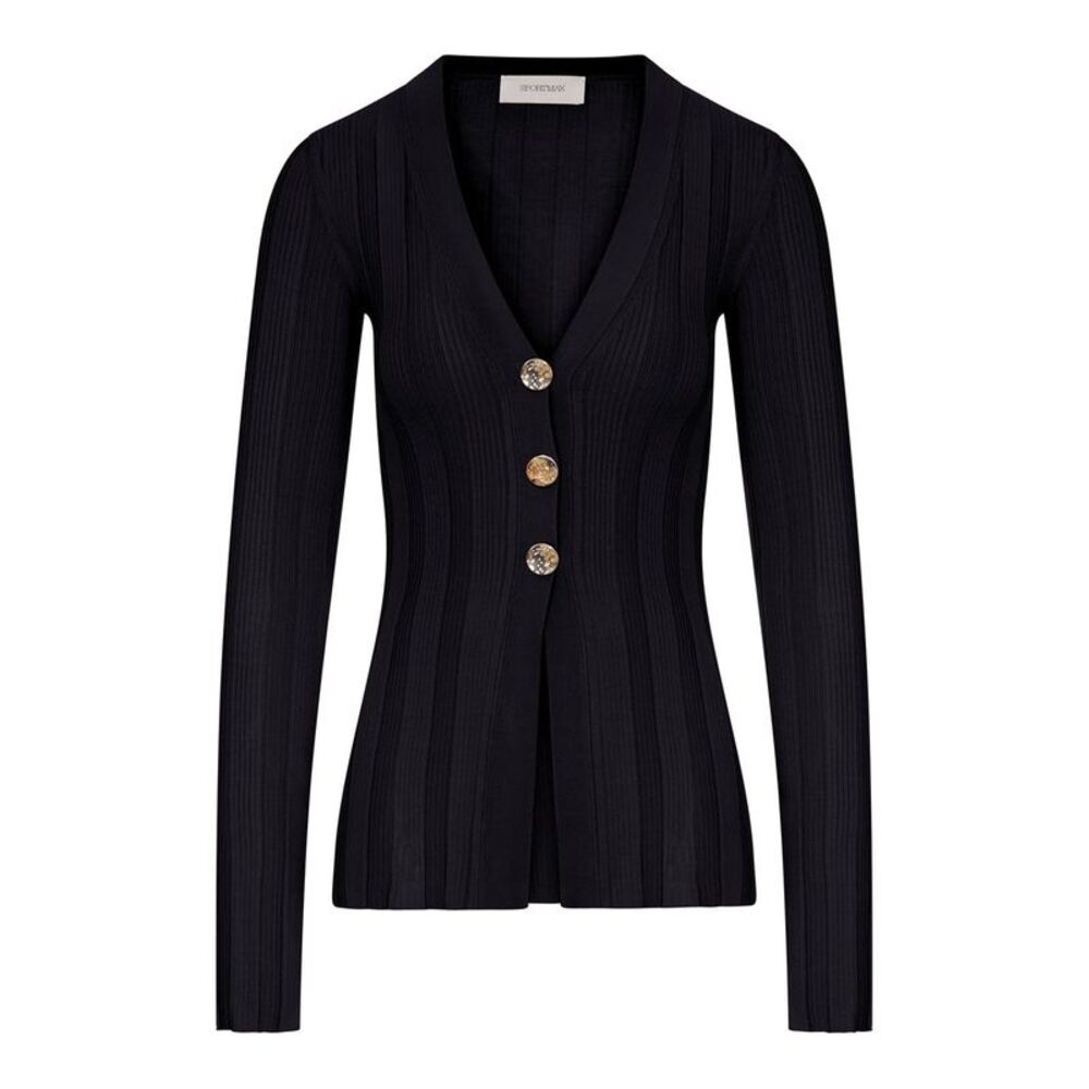 Sportmax Women Slim Ribbed Viscose Cardigan